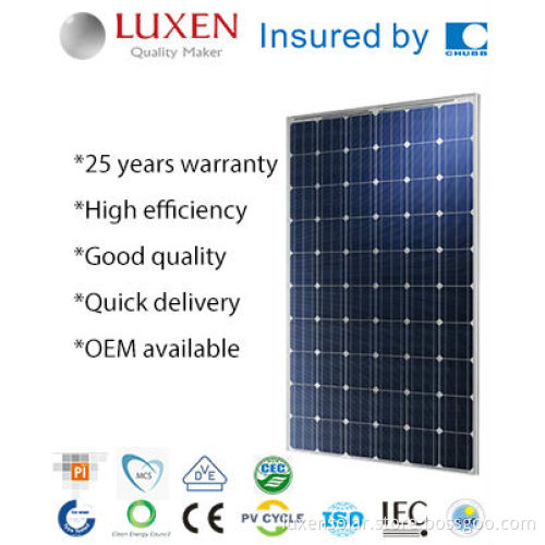 High quality A-grade cell high efficiency panel solar,290W solar panel price made in china